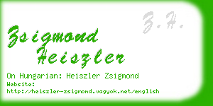 zsigmond heiszler business card